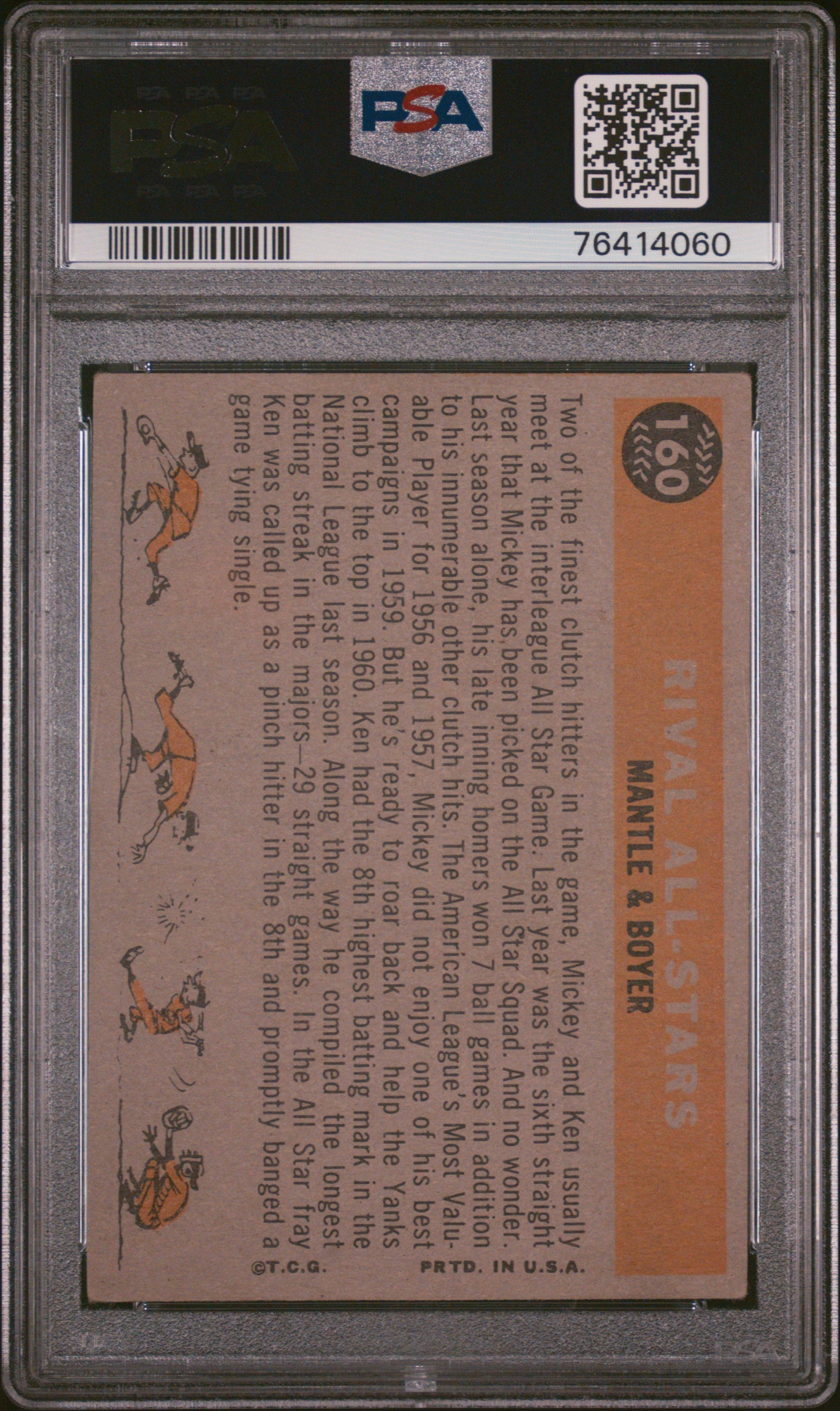 1960 Topps Rival All Stars Mickey Mantle & Boyer #160 PSA 3 Yankees - Graded Sports Cards