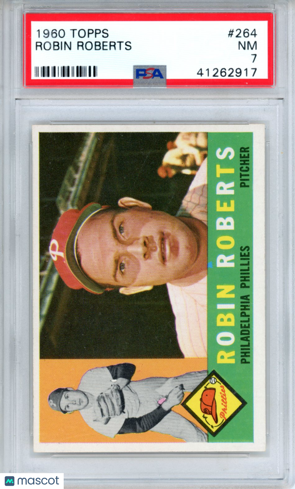 1960 Topps Robin Roberts #264 PSA 7 Philadelphia Phillies - Graded Sports Cards