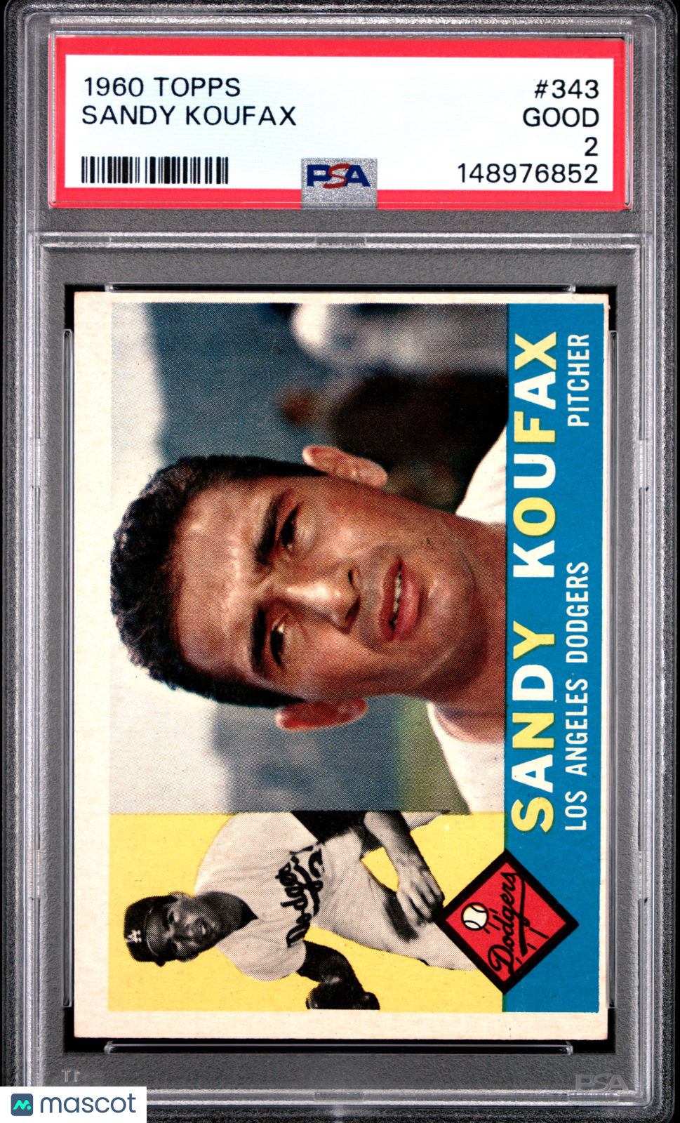 1960 Topps Sandy Koufax #343 PSA 2 Los Angeles Dodgers - Graded Sports Cards
