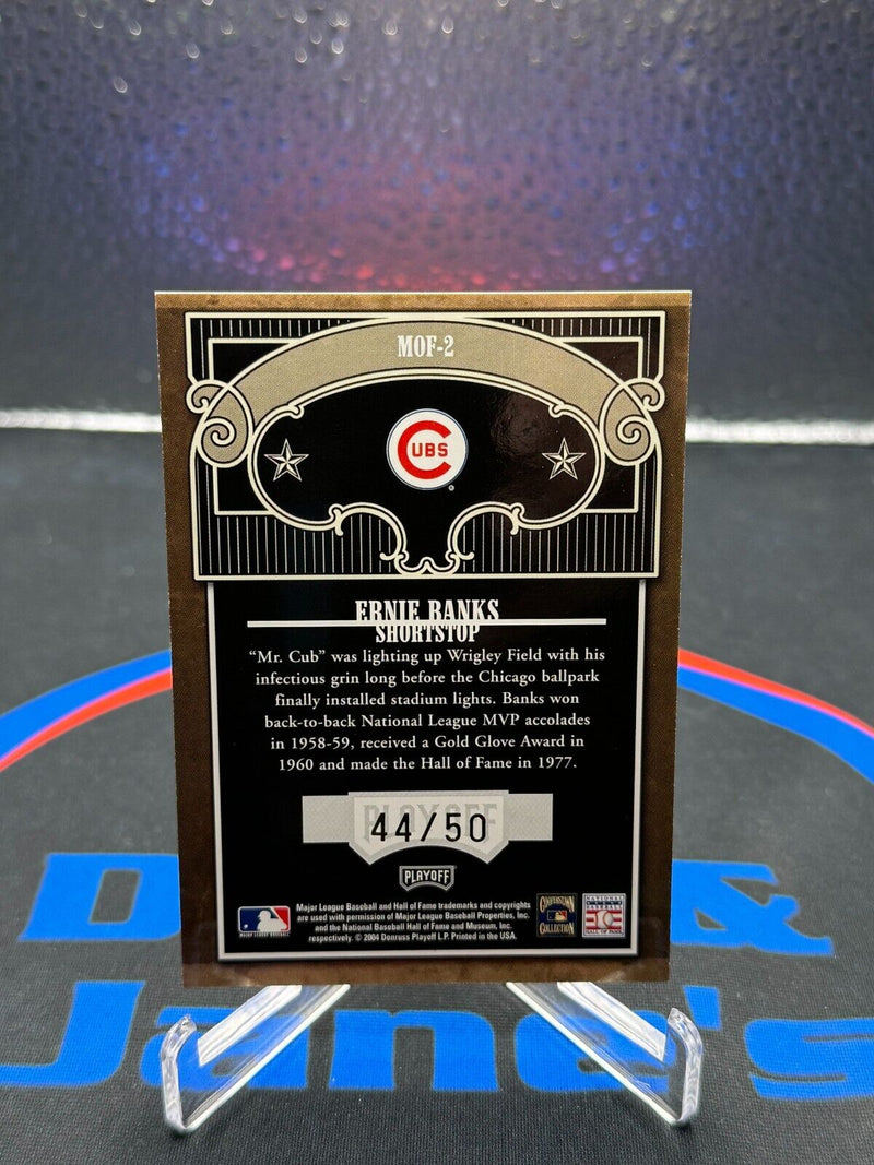 2004 Donruss Playoff Marks Of Fame Ernie Banks Auto 44/50