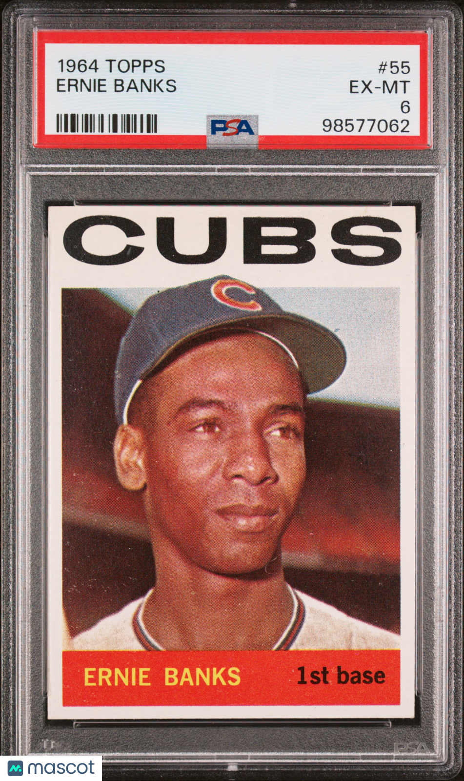 1964 Topps Ernie Banks #55 PSA 6 - Graded Sports Cards