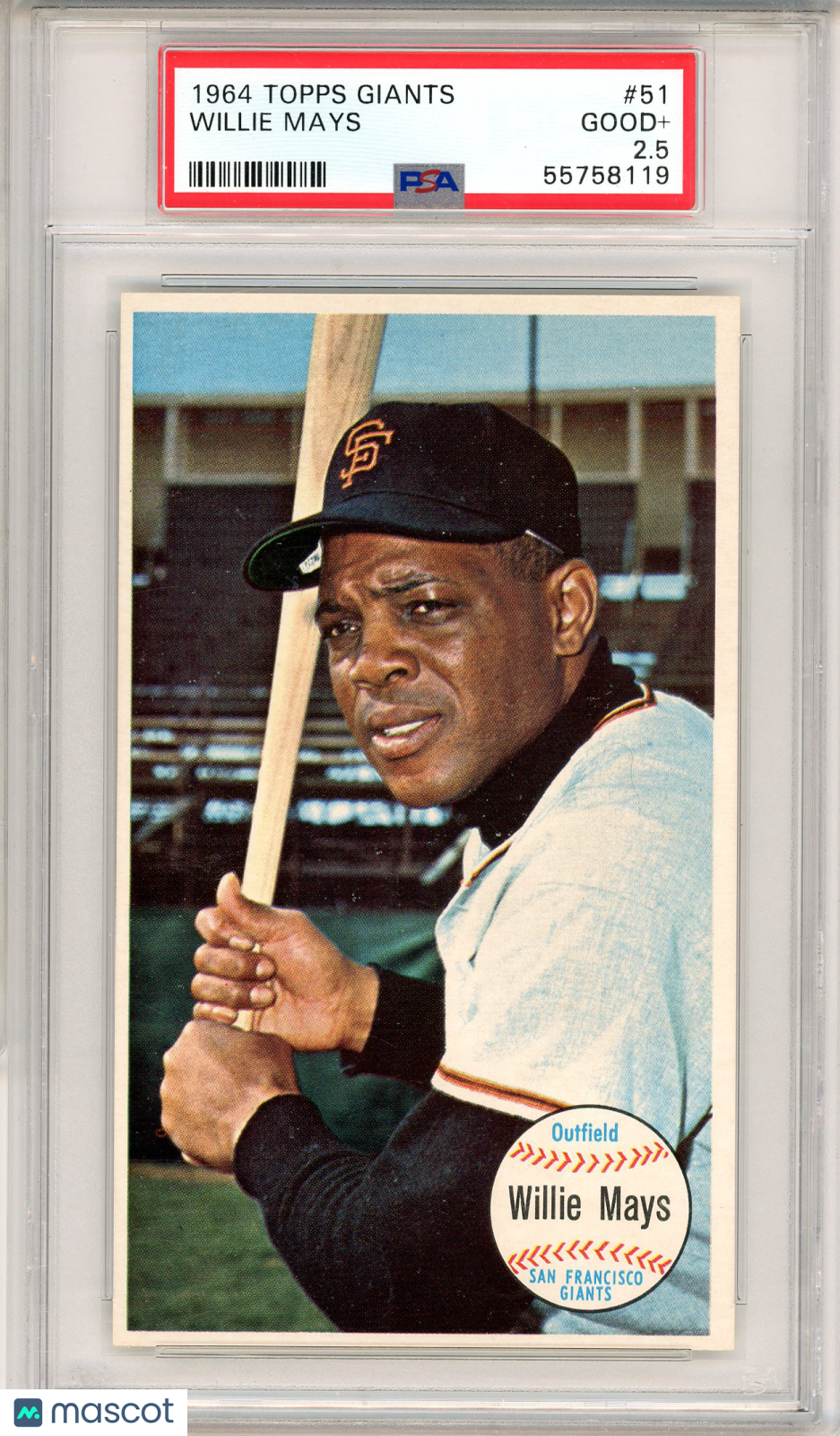 1964 Topps Giants Willie Mays #51 PSA 2.5 San Francisco Giants - Graded Sports Cards