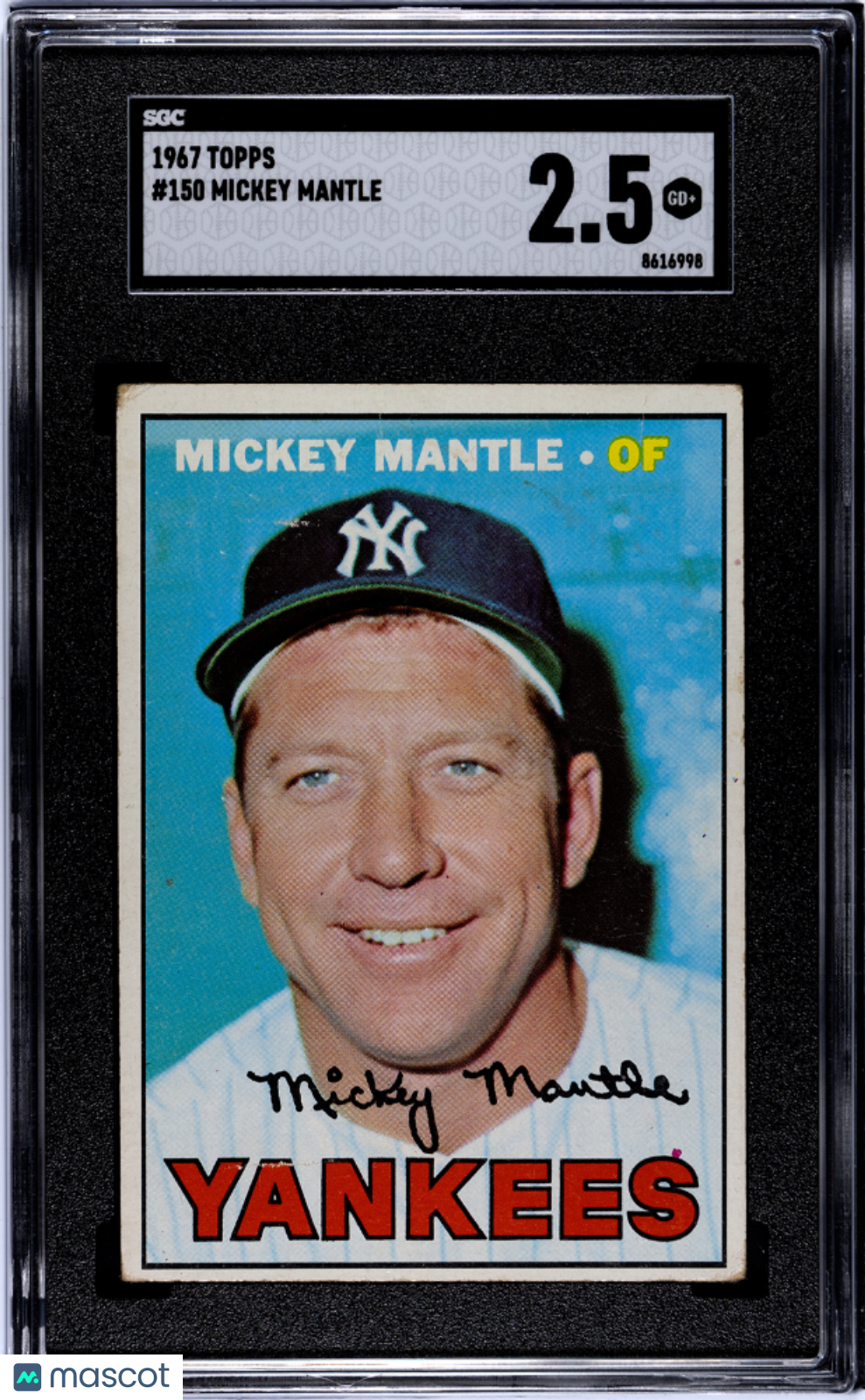 1967 Topps Mickey Mantle #150 SGC 2.5 New York Yankees - Graded Sports Cards