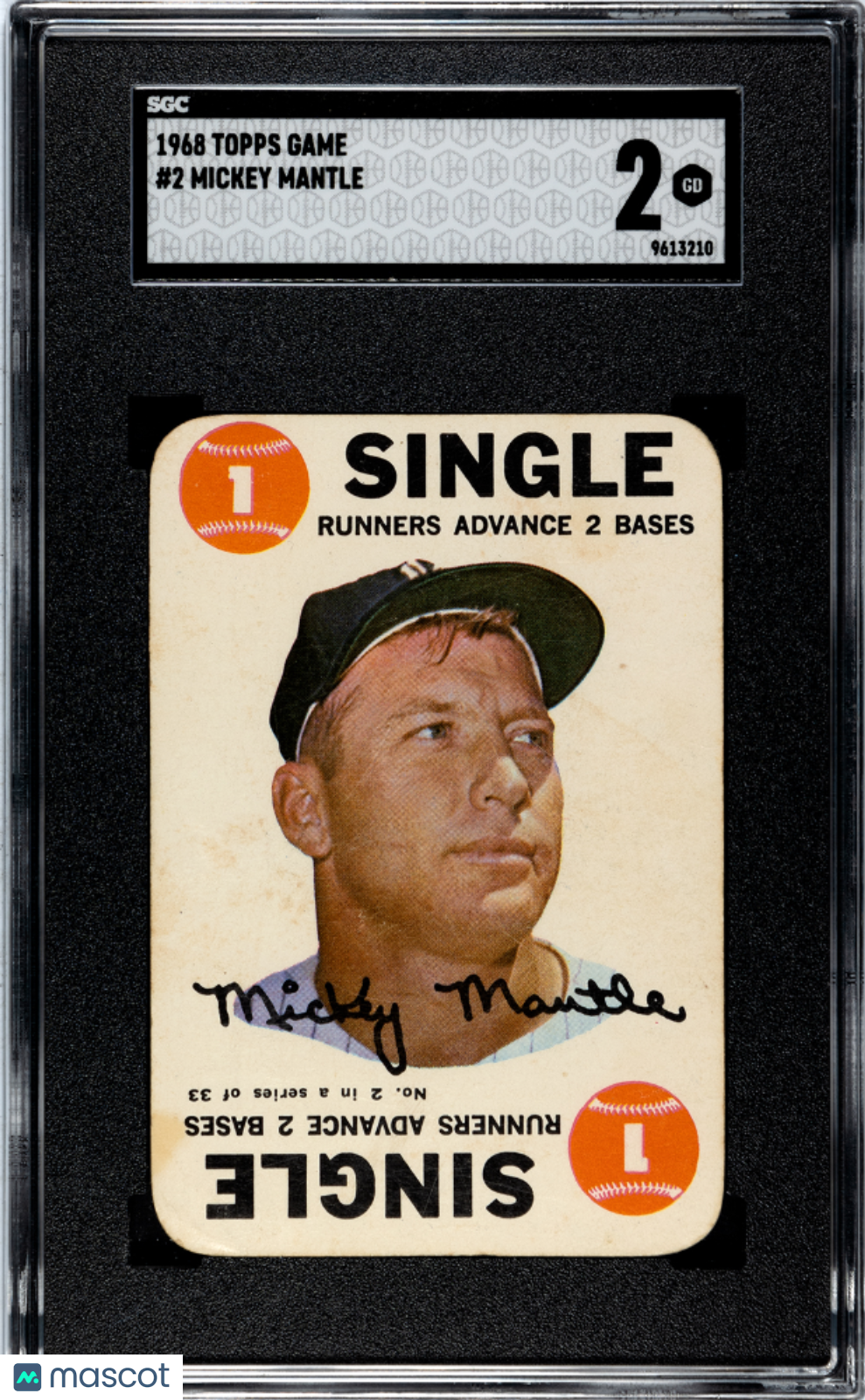 1968 Topps Game Mickey Mantle #2 SGC 2 New York Yankees - Graded Sports Cards