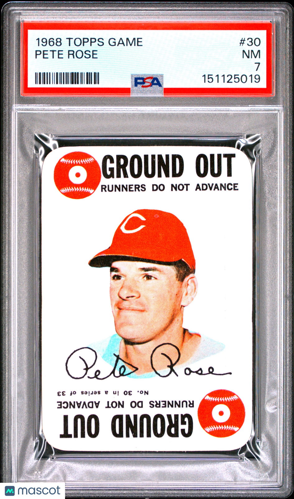 1968 Topps Game Pete Rose #30 PSA 7 Cincinnati Reds - Graded Sports Cards