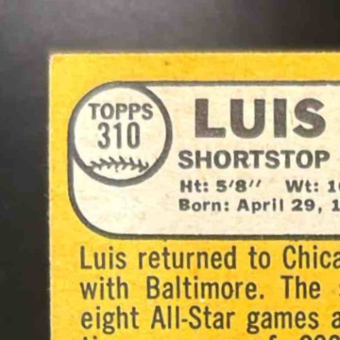 1968 Topps Luis Aparicio #310 Chicago White Sox - Sports Cards