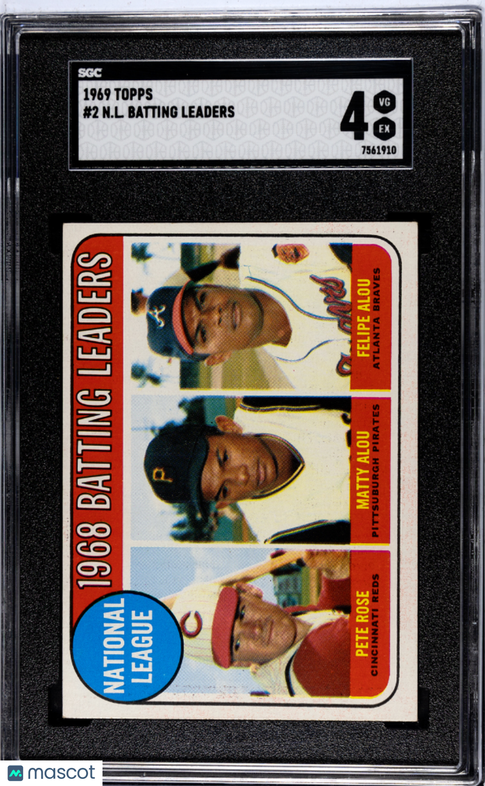 1969 Topps N. L. Batting Leaders #2 SGC 4 - Graded Sports Cards
