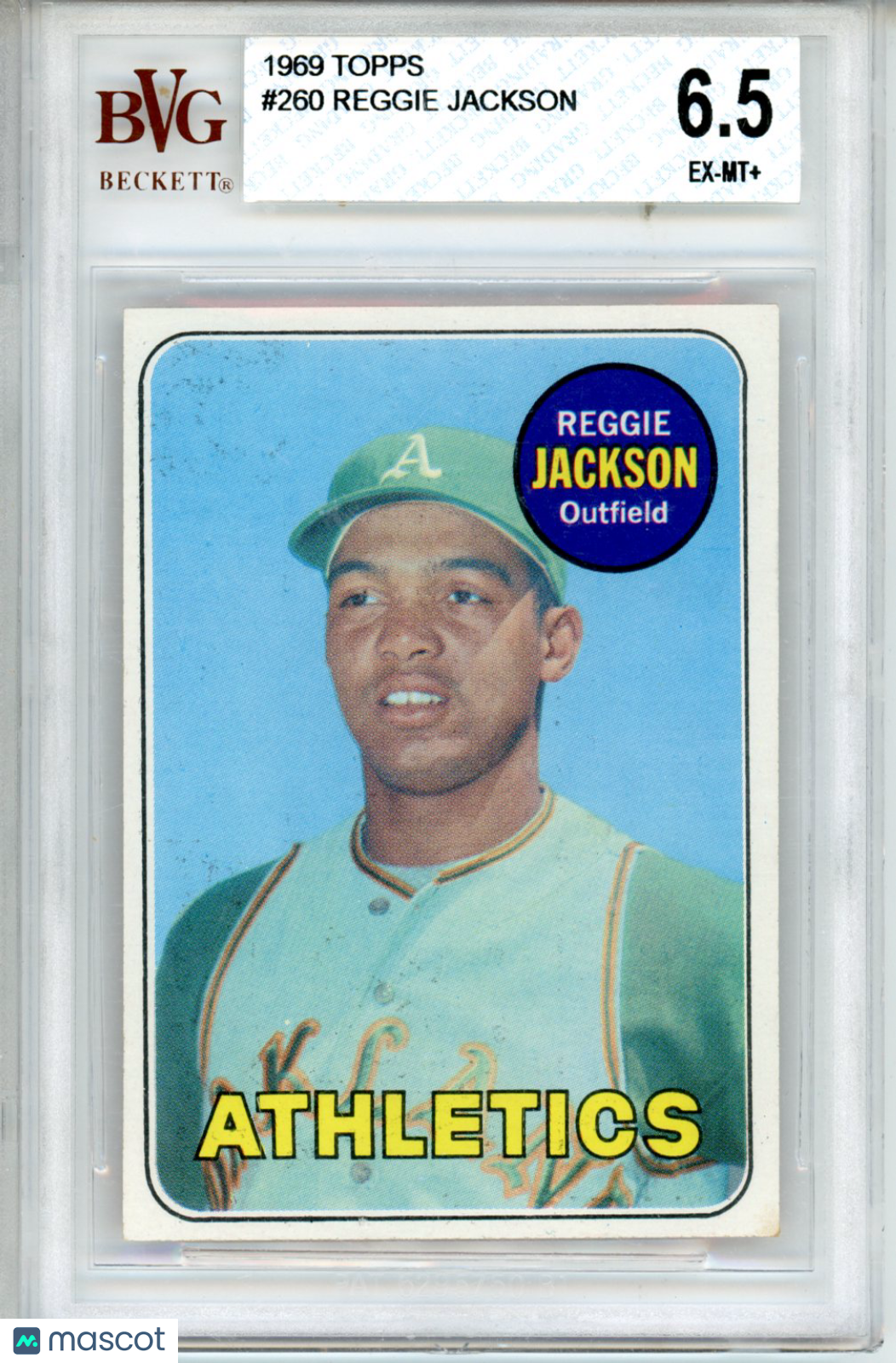 1969 Topps Reggie Jackson Rookie #260 BVG 6.5 Oakland Athletics - Graded Sports Cards