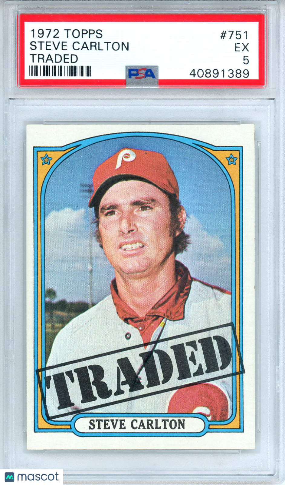 1972 Topps Steve Carlton Traded #751 PSA 5 Philadelphia Phillies - Graded Sports Cards