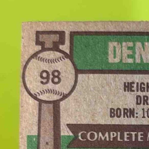 1976 Topps Dennis Eckersley #98 RC Cleveland Indians Rookie Card - Sports Cards