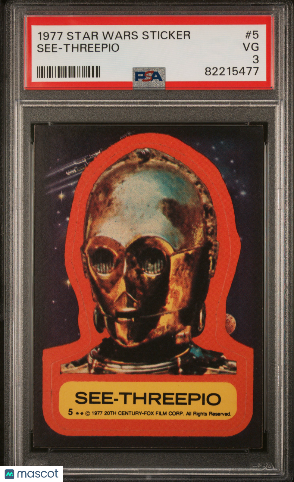 1977 Star Wars Stickers See-Threepio #5 PSA 3 - Graded Non-Sports Cards