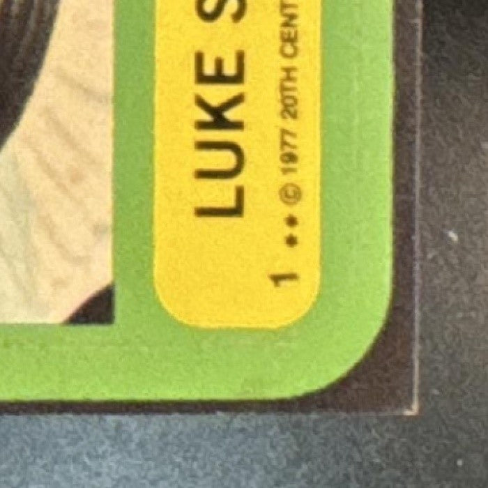 1977 Topps Star Wars Luke Skywalker Sticker #1 - Non-Sports Cards