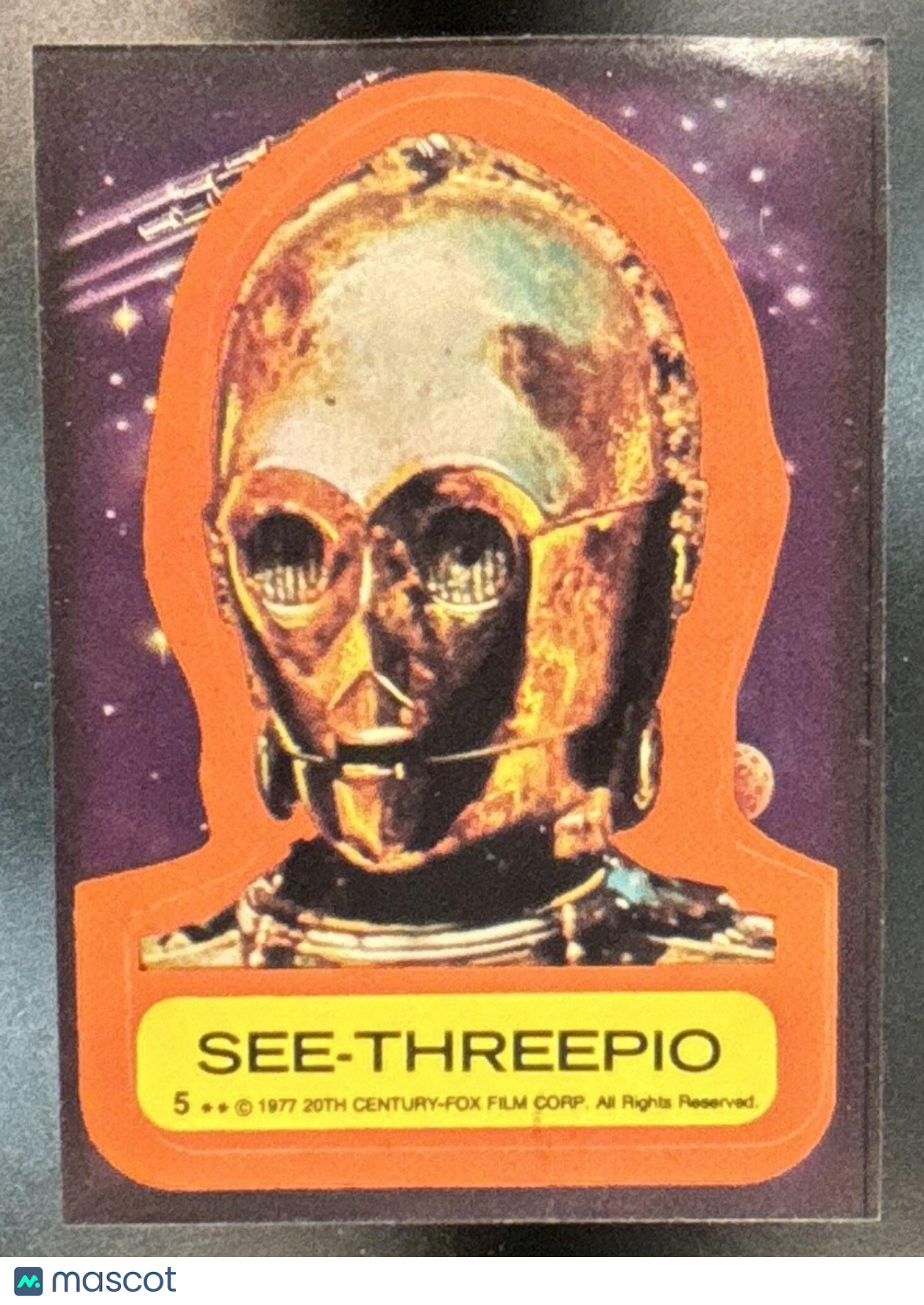 1977 Topps Star Wars See-Threepio Sticker #5 - Non-Sports Cards