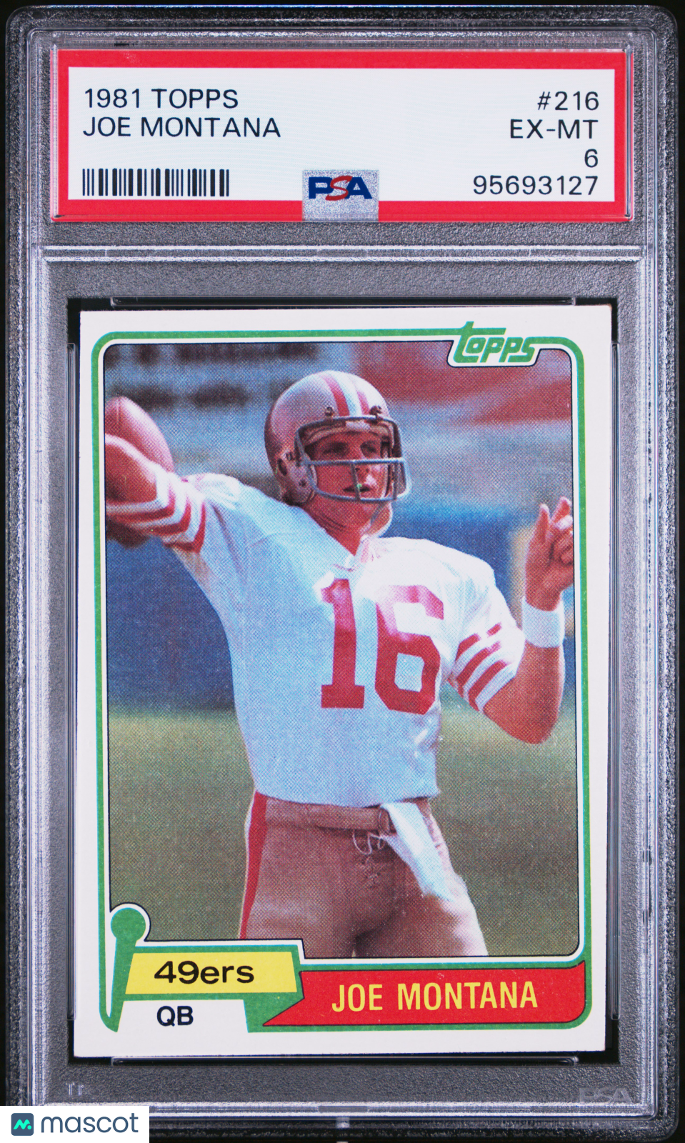 1981 Topps Joe Montana Rookie #216 PSA 6 San Francisco 49ers - Graded Sports Cards