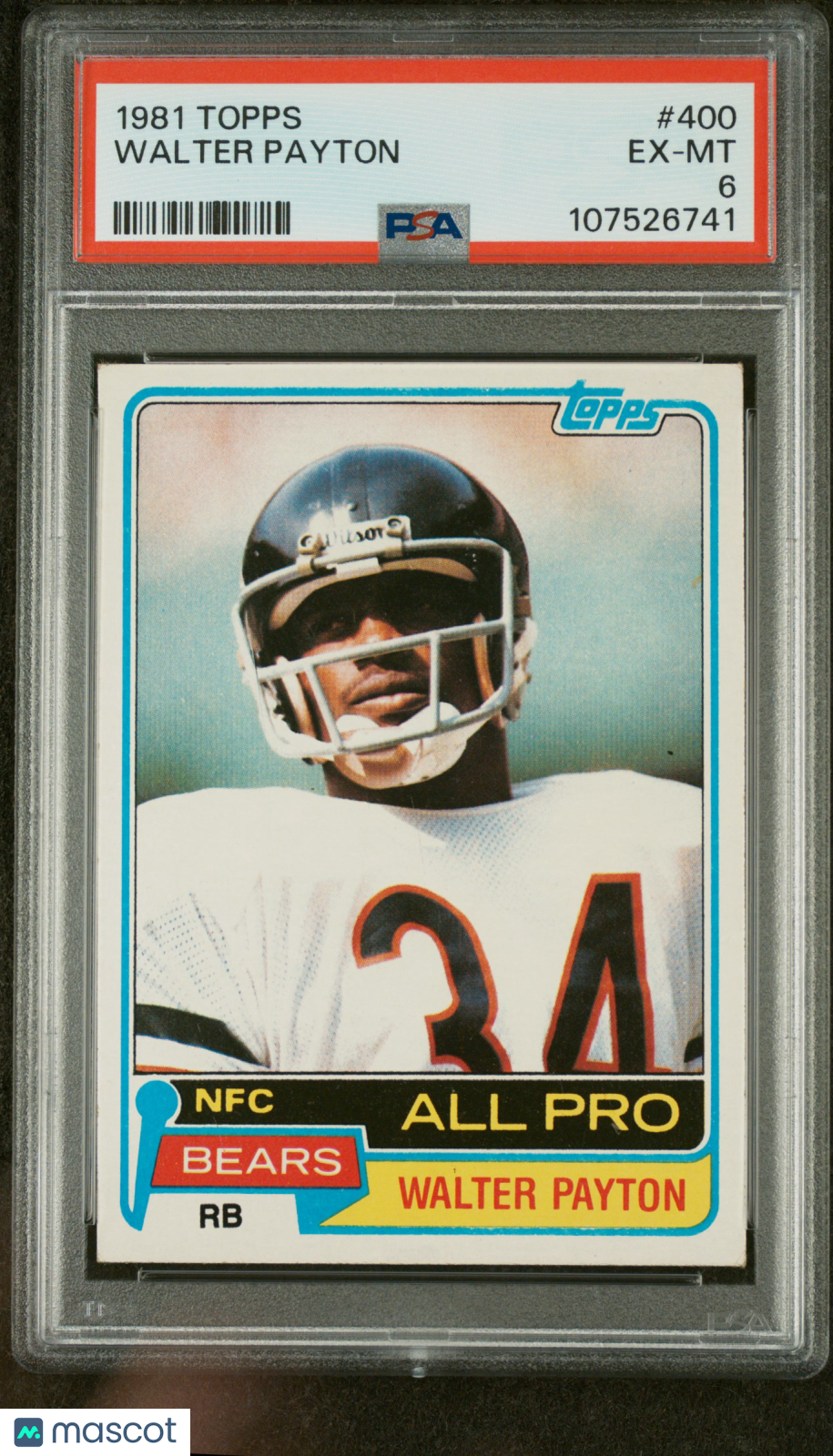 1981 Topps Walter Payton #400 PSA 6 Chicago Bears - Graded Sports Cards