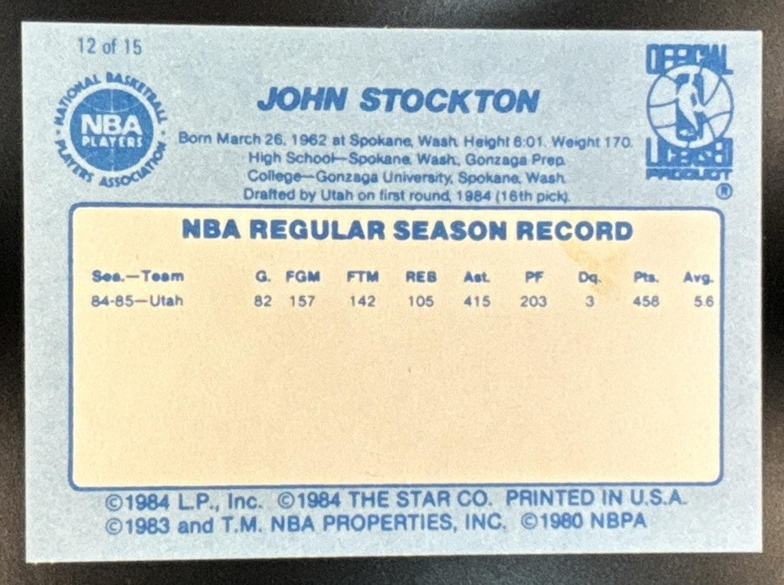 1986-87 Star Best of the Best John Stockton #12 Utah Jazz - Sports Cards