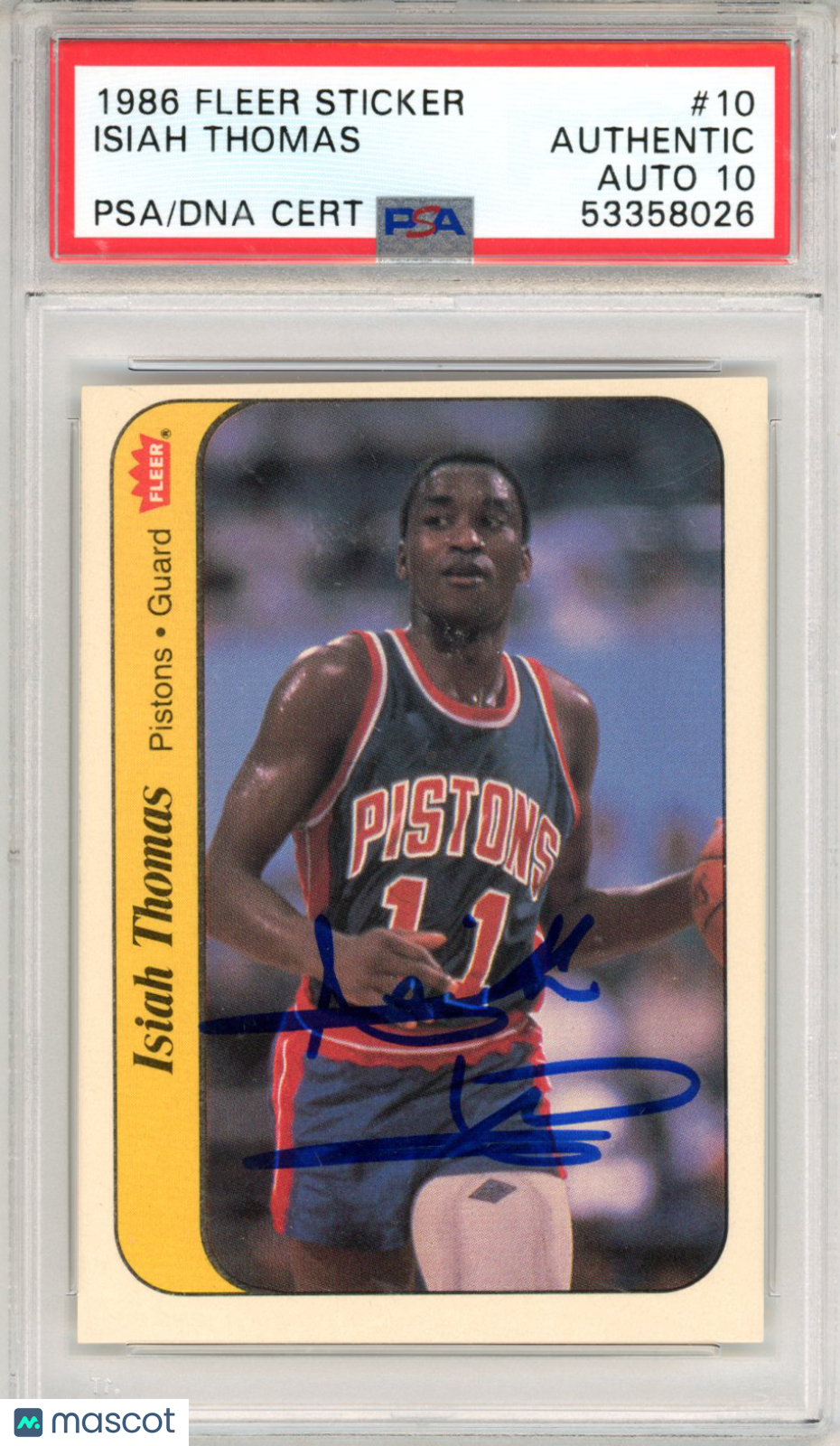 1986 Fleer Sticker Isiah Thomas #10 PSA - Graded Sports Cards
