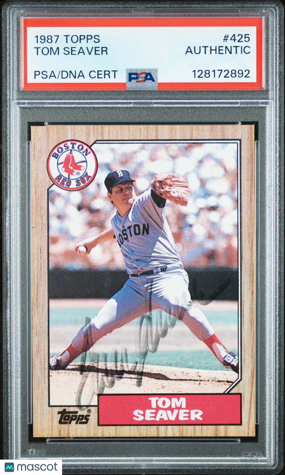 1987 Topps Tom Seaver #425 PSA Authentic Auto Boston Red Sox - Graded Sports Cards