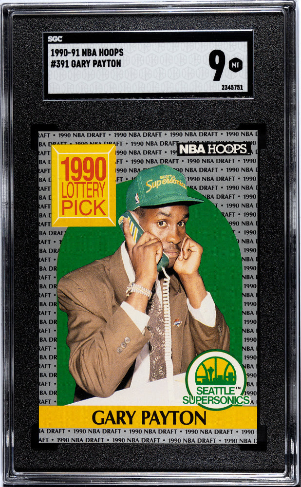 1990 Nba Hoops Gary Payton Rookie #391 SGC 9 Seattle Supersonics Graded Sports Cards