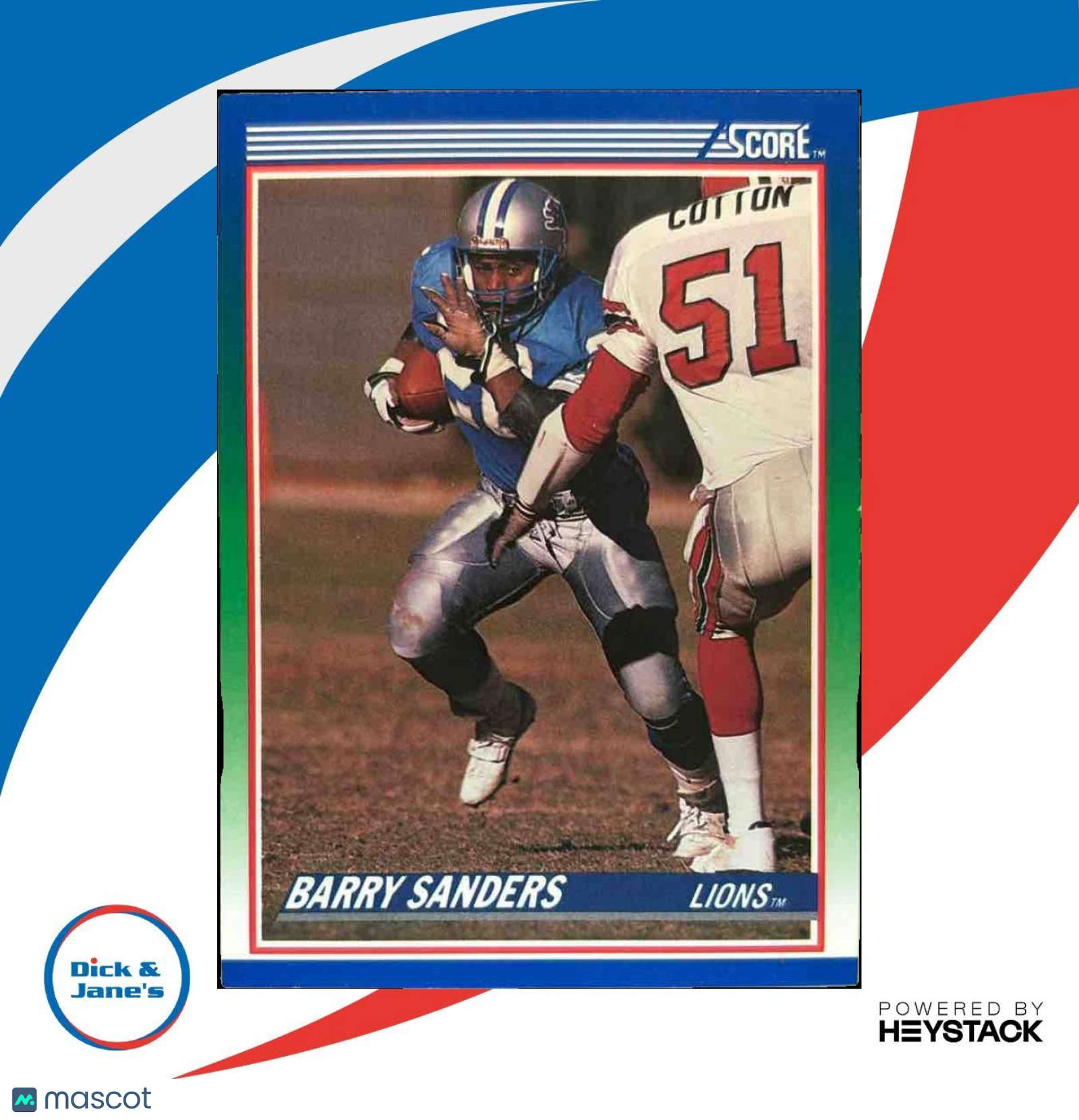 1990 Score Barry Sanders #20 Detroit Lions - Sports Cards