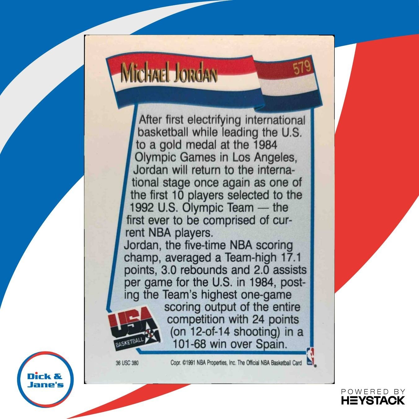 1991-92 Hoops Michael Jordan #579 USA - Sports Cards