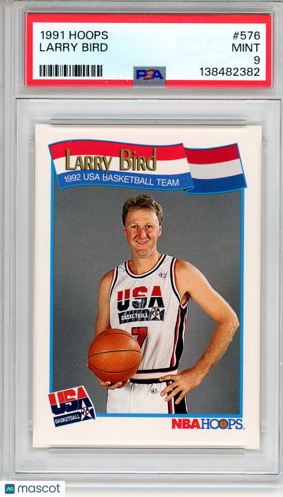 1991 Hoops Larry Bird #576 PSA 9 MINT - Graded Sports Cards