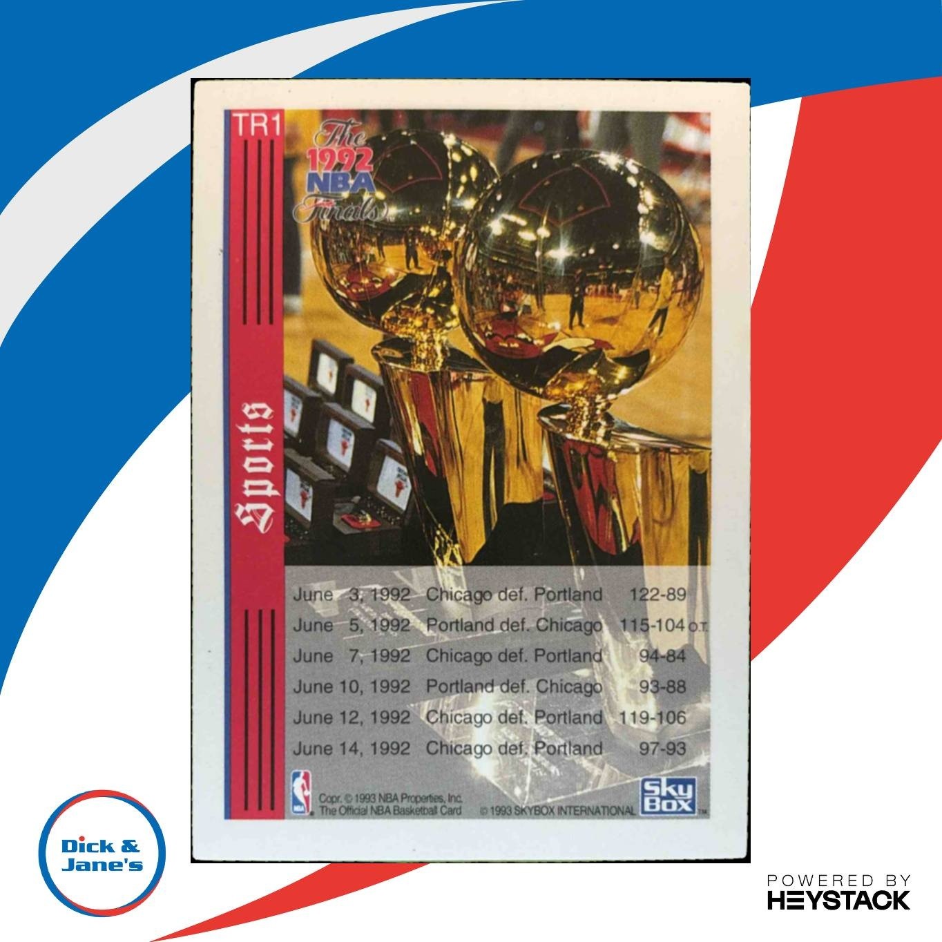 1992-93 Hoops NBA Championship Series Inserts #TR1 - Sports Cards