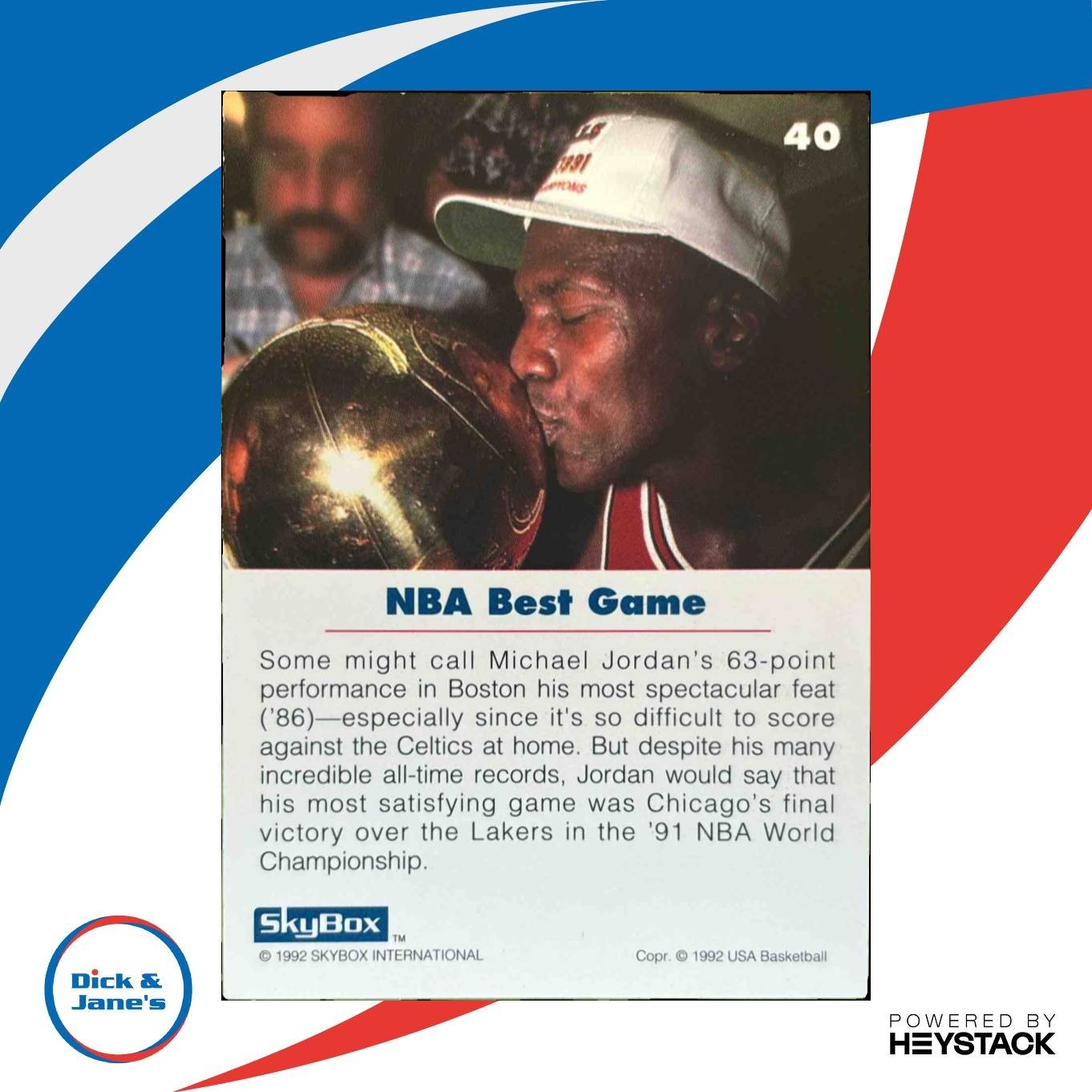 1992-93 Skybox USA Michael Jordan #40 - Sports Cards