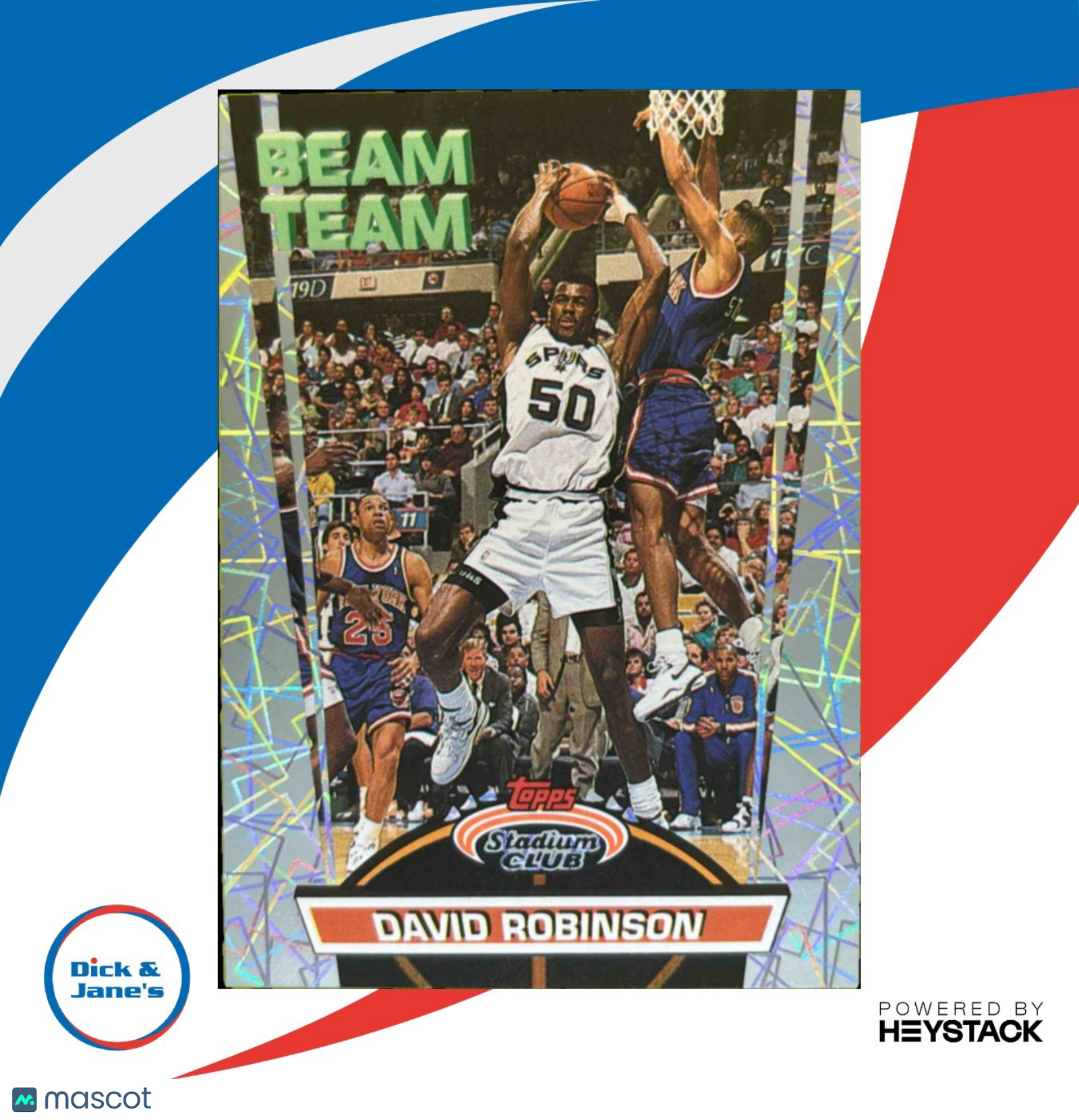 1992-93 Topps Stadium Club David Robinson Beam Team #20 San Antonio Spurs - Sports Cards