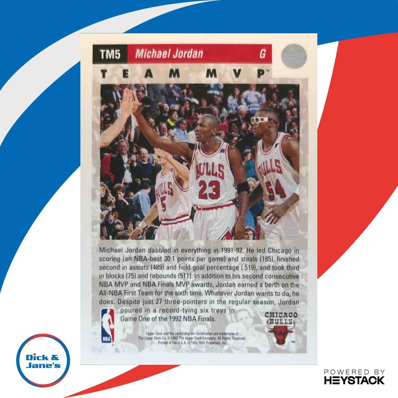 1992-93 Upper Deck Michael Jordan Team MVPs #TM5 Chicago Bulls - Sports Cards