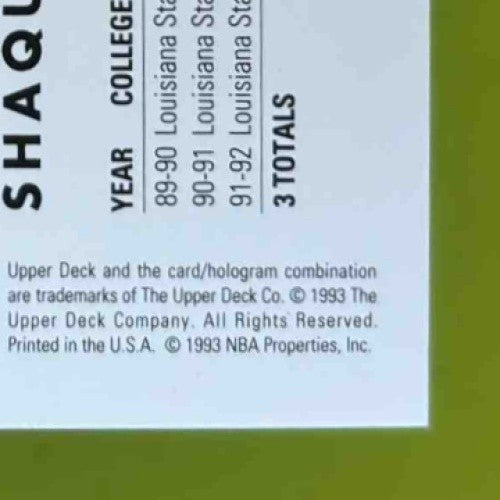 1992-93 Upper Deck Shaquille O’Neal #1b RC Orlando Magic - Sports Cards