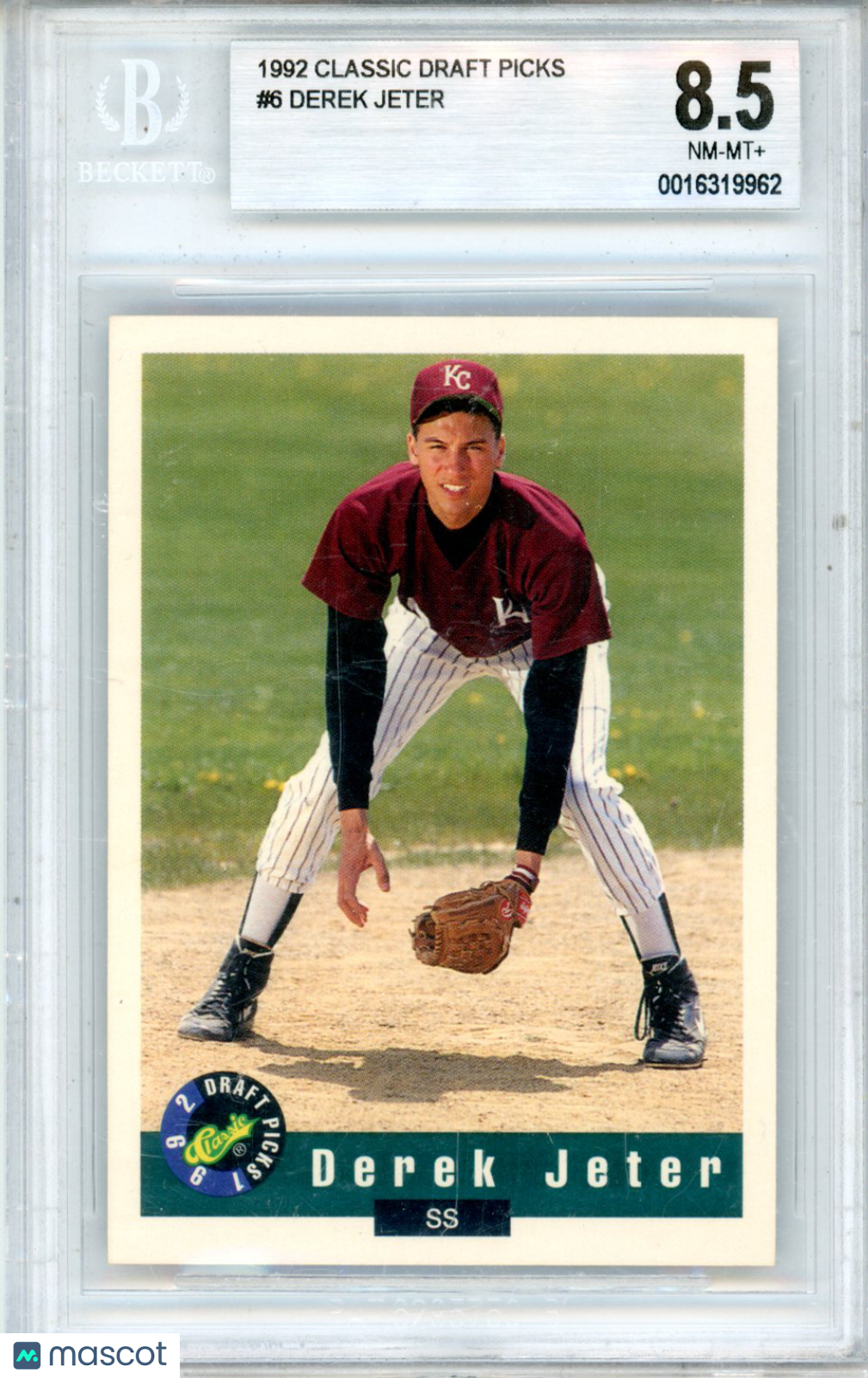 1992 Classic Draft Picks Derek Jeter #6 BGS 8.5 New York Yankees - Graded Sports Cards