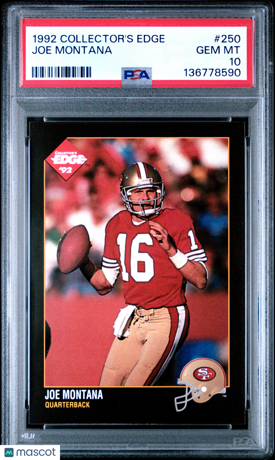 1992 Collector’s Edge Joe Montana #250 PSA 10 - Graded Sports Cards