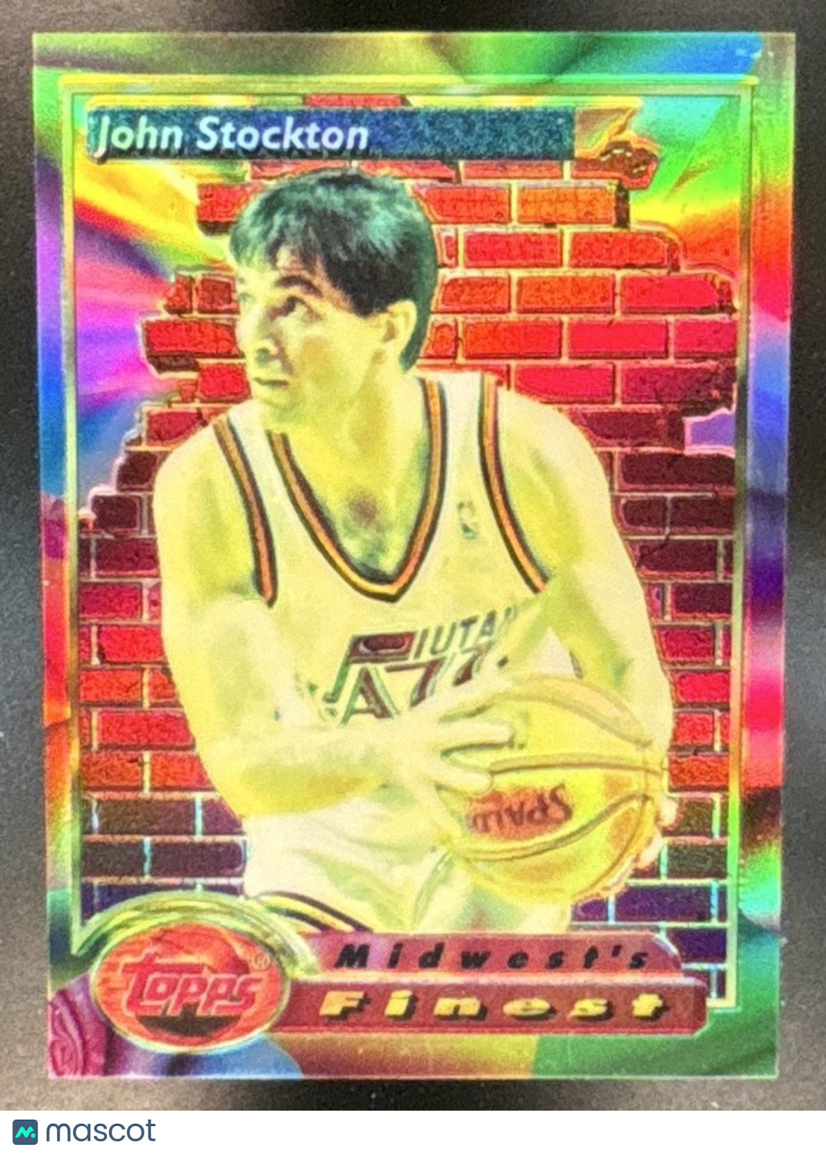 1993-94 Topps Finest John Stockton Refractor #117 Utah Jazz - Sports Cards