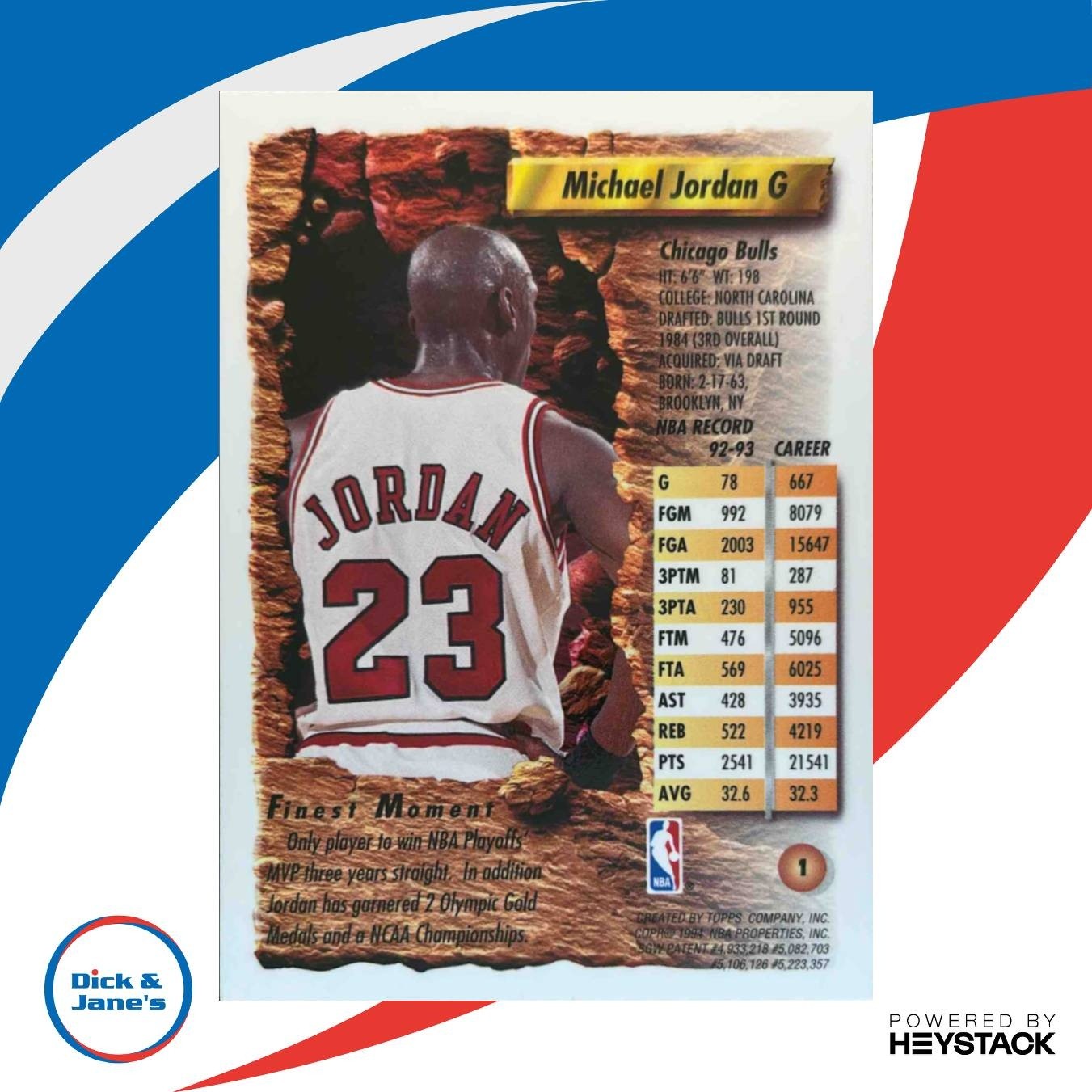 1993-94 Topps Finest Michael Jordan #1 Chicago Bulls - Sports Cards