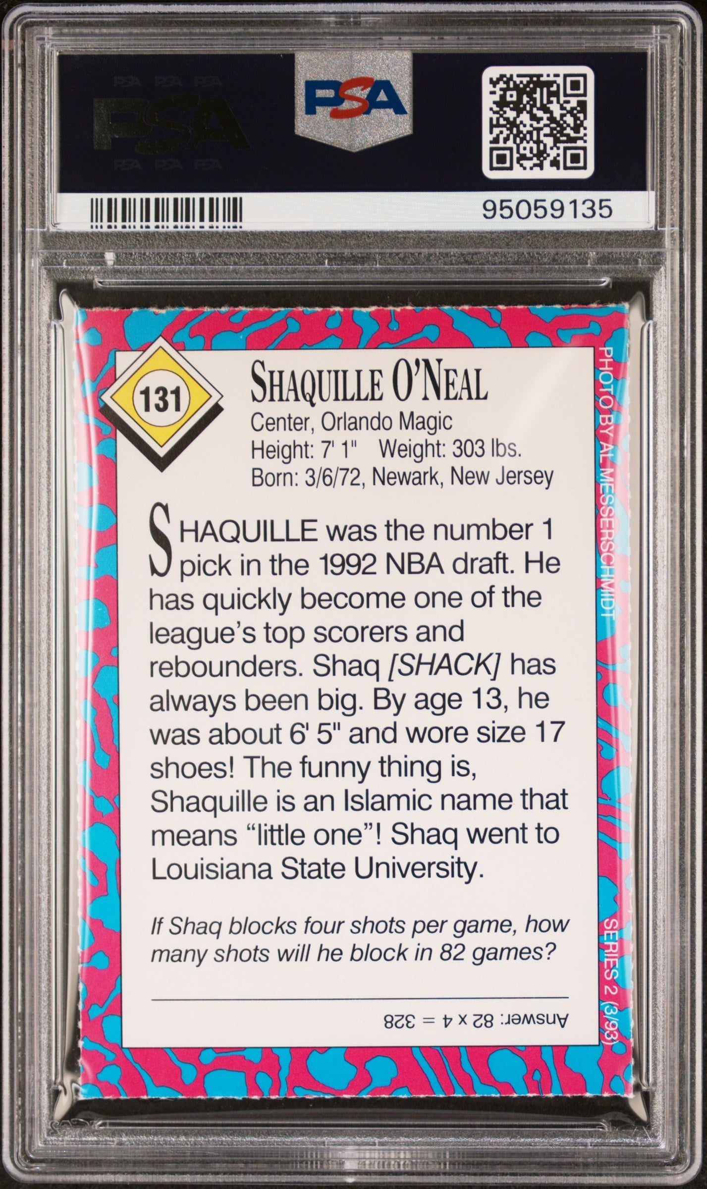 1993 S.I. For Kids Series 2 Shaquille O’Neal #131 PSA 9 - Graded Sports Cards