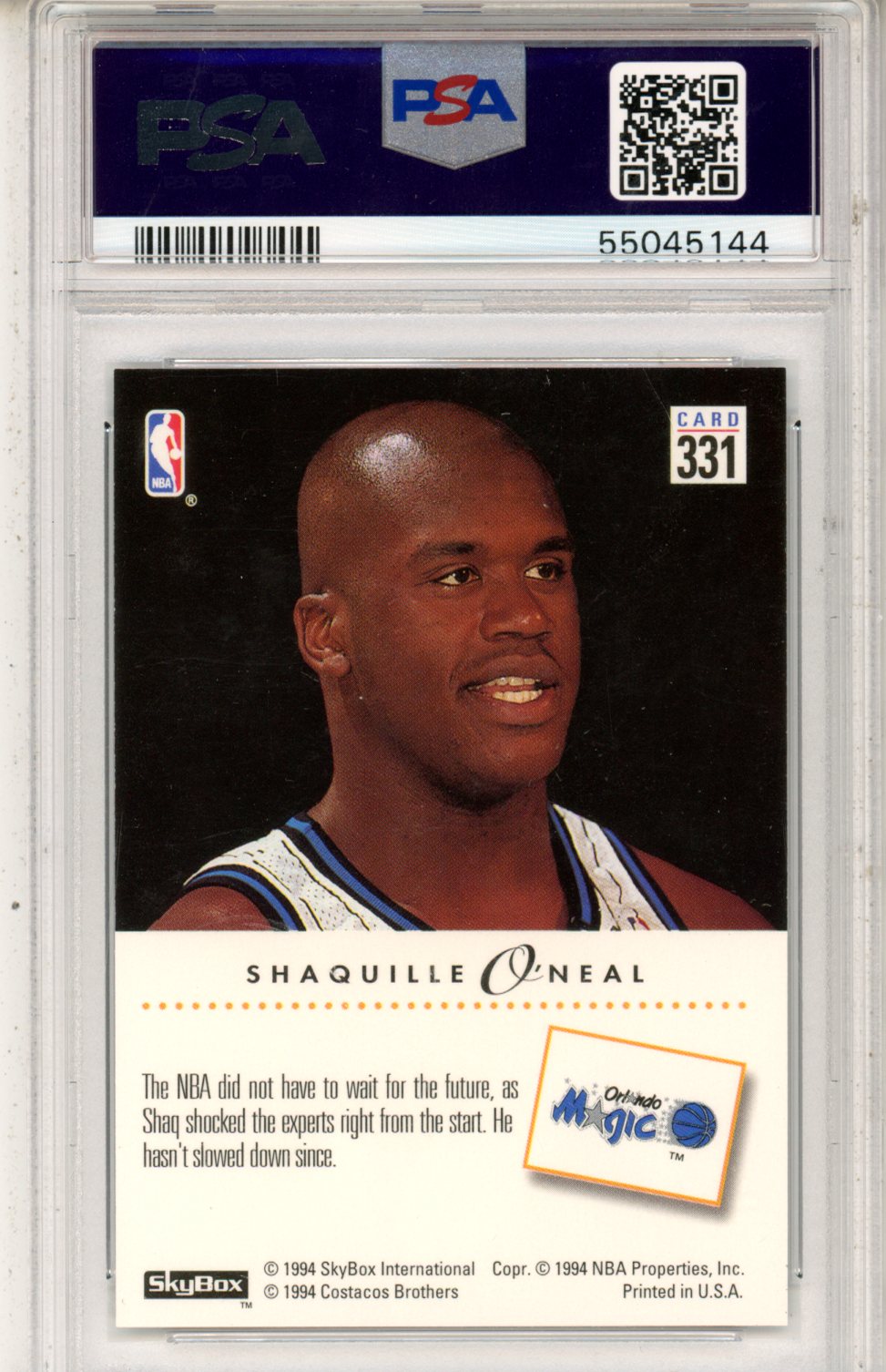1993 Skybox Premium Shaquille O’Neal #331 PSA 7 - Graded Sports Cards