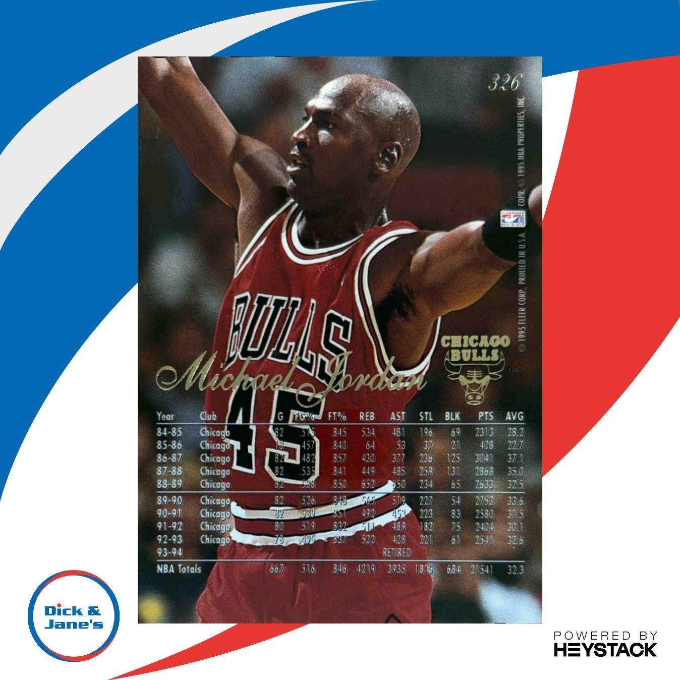 1994-95 Fleer Flair Michael Jordan #326 Chicago Bulls - Sports Cards