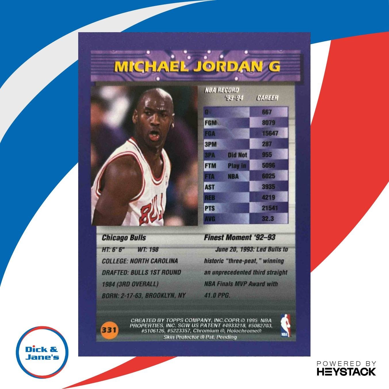 1994-95 Topps Finest Michael Jordan #331 Chicago Bulls - Sports Cards