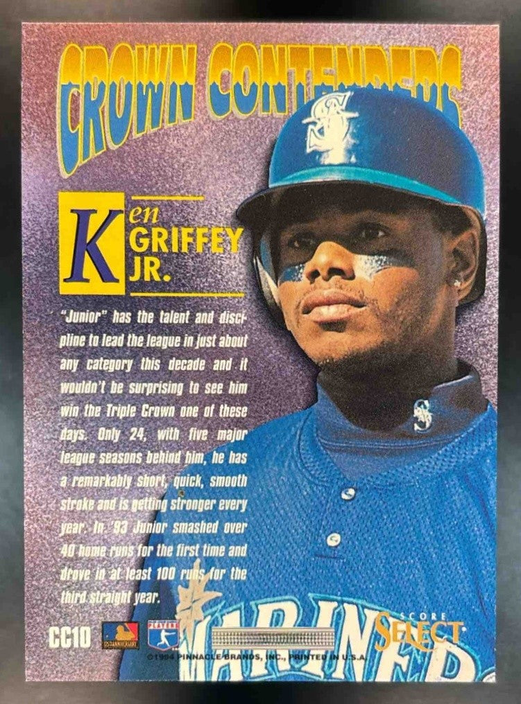 1994 Pinnacle Select Ken Griffey Jr. Crown Contenders #CC10 Seattle Mariners - Sports Cards