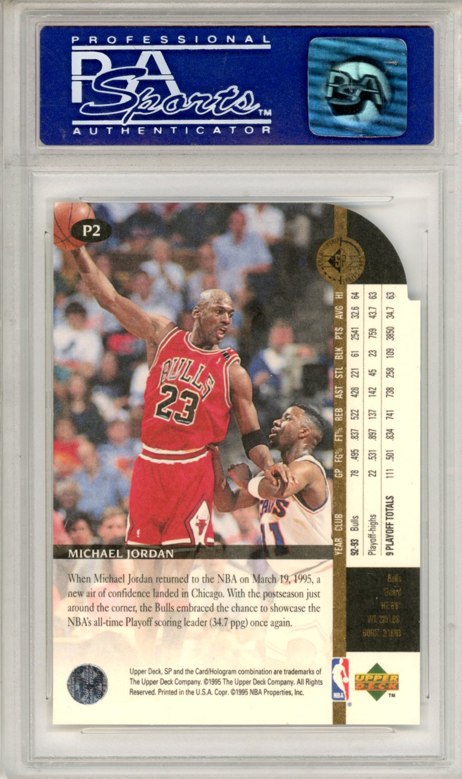 1994 SP Championship Playoff Heroes Michael Jordan #P2 PSA 10 - Graded Sports Cards