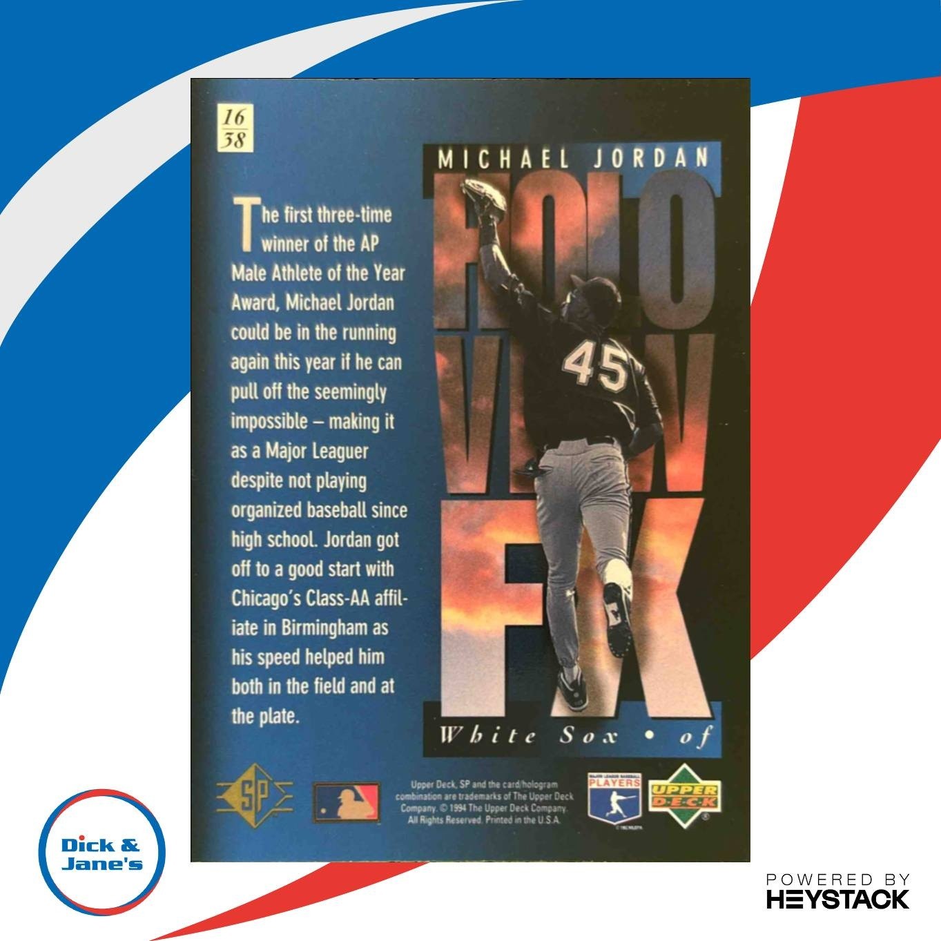 1994 SP Michael Jordan Holoview FX #16 RC Chicago White Sox - Sports Cards