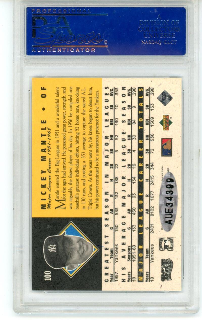 1994 Upper Deck All Time Heroes Autographs Buy Back On Card Mickey Mantle - Graded Sports Cards