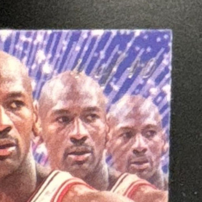 1995-96 Fleer Flair Michael Jordan New Heights VG-EX (CREASE ON BACK) #4 Bulls - Sports Cards