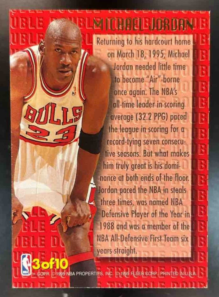 1995-96 Fleer Ultra Michael Jordan Double Trouble #3 Chicago Bulls - Sports Cards