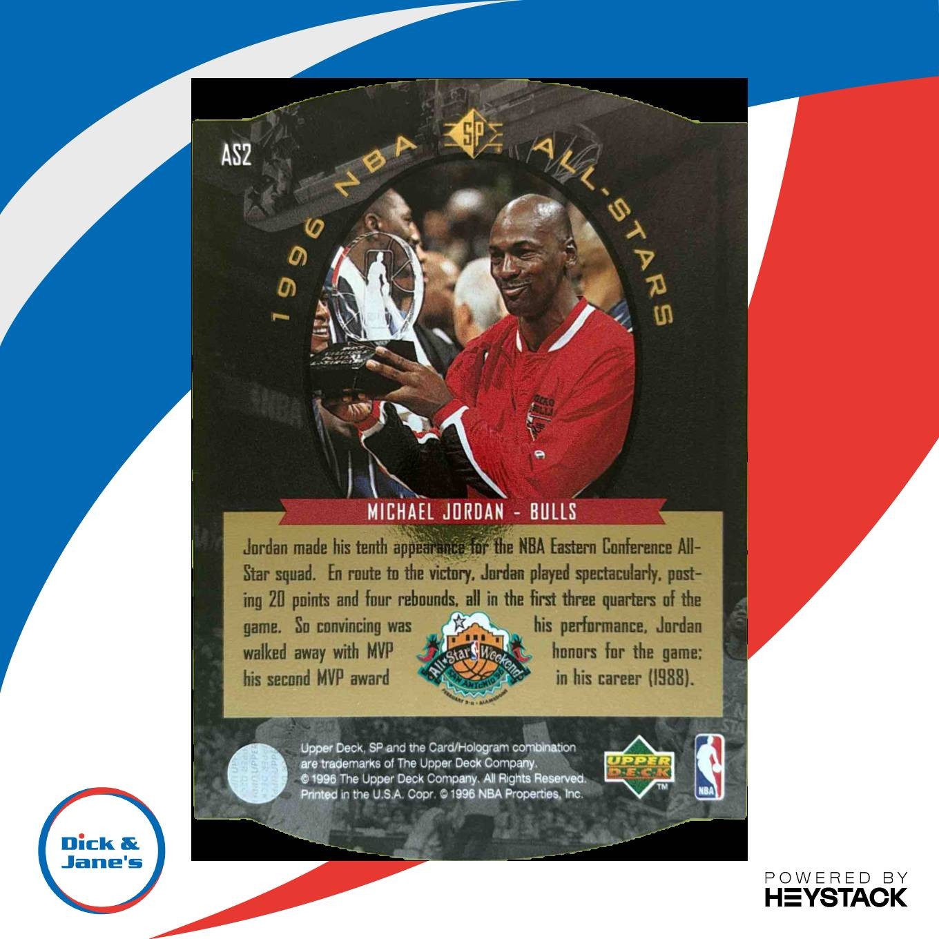 1995-96 SP Michael Jordan All Stars Gold #AS2 Chicago Bulls - Sports Cards