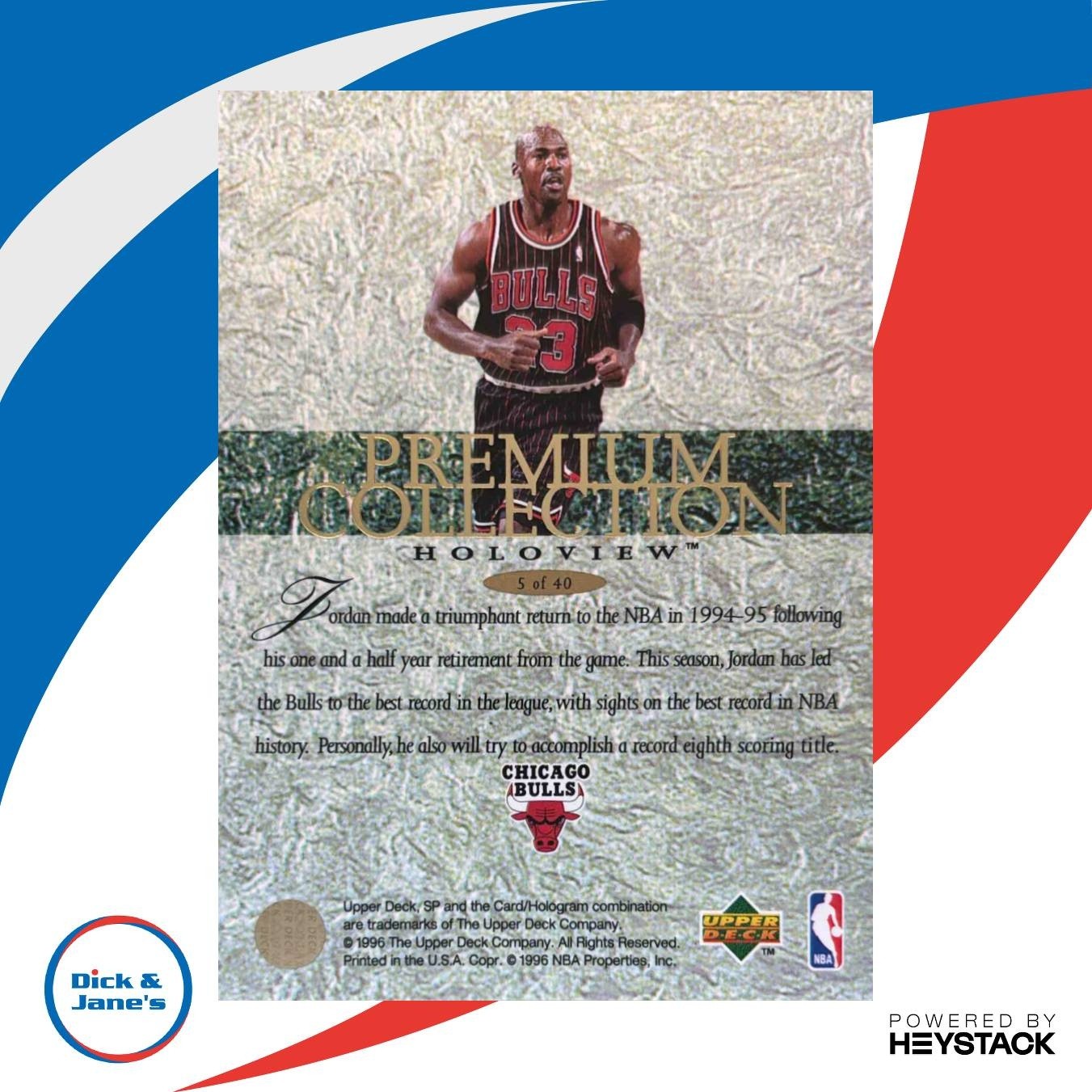 1995-96 SP Michael Jordan Premium Collection Holoview #5 Chicago Bulls - Sports Cards