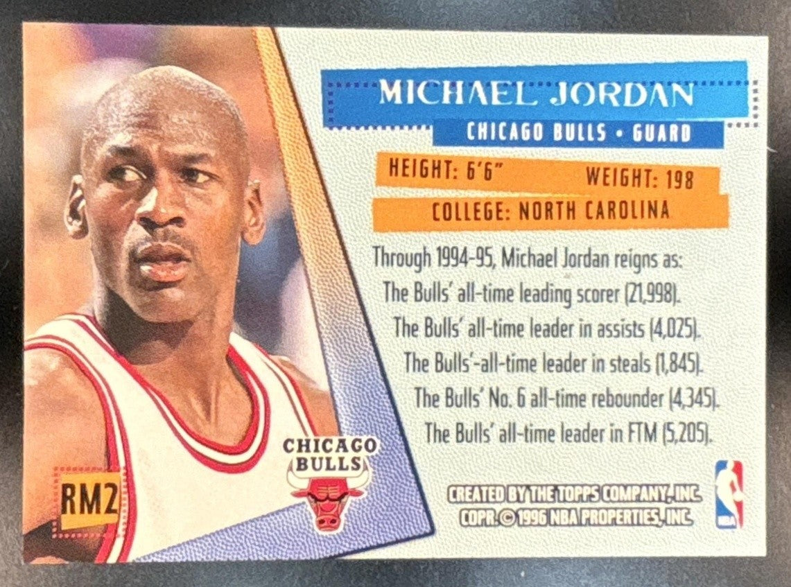 1995-96 Topps Stadium Club Michael Jordan Reign Men #RM2 Chicago Bulls - Sports Cards