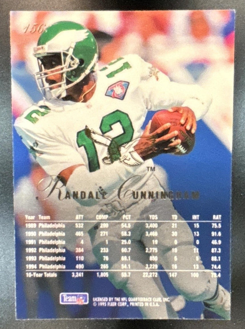 1995 Fleer Flair Randall Cunningham #156 Philadelphia Eagles - Sports Cards