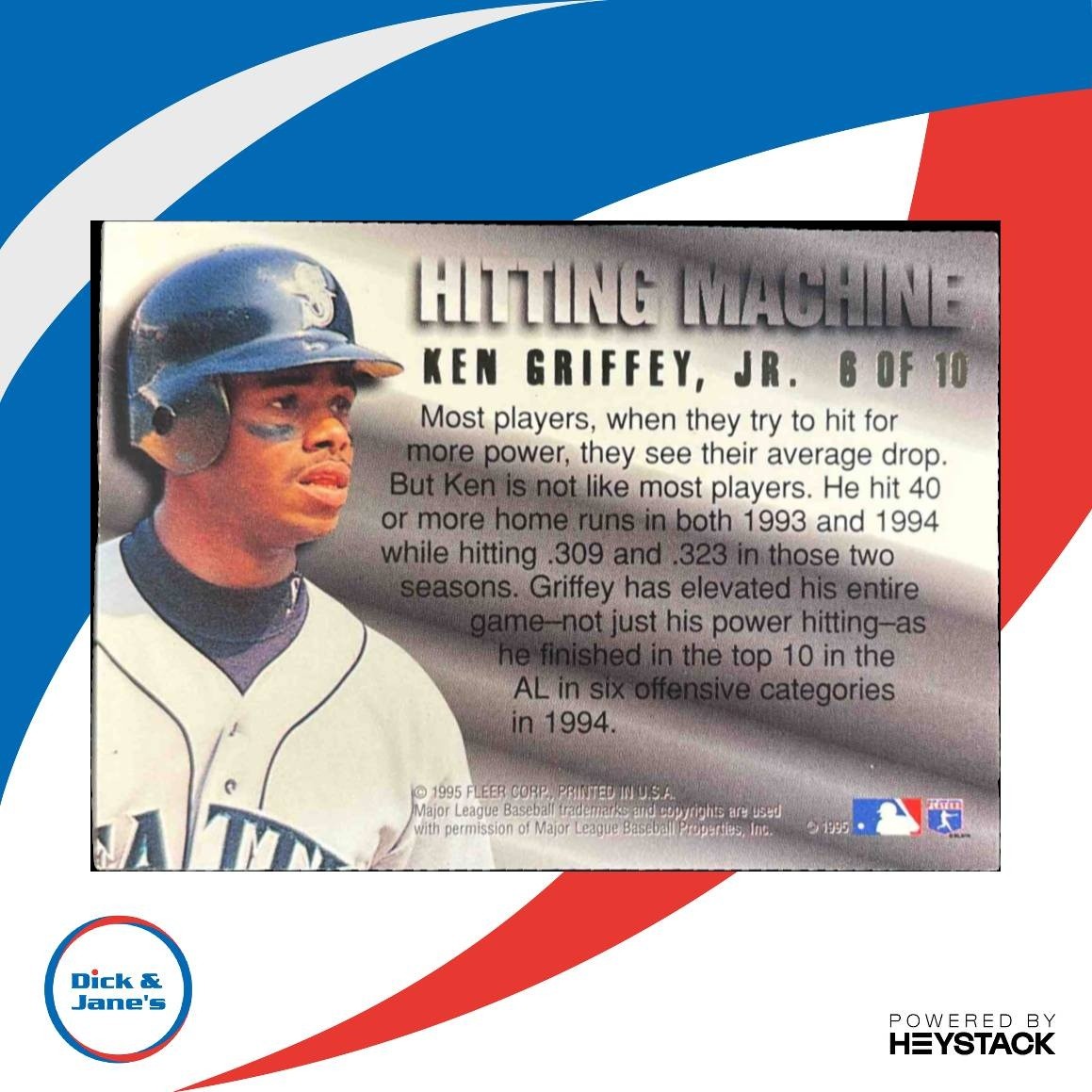 1995 Fleer Ultra Ken Griffey Jr. Hitting Machines #6 Seattle Mariners - Sports Cards